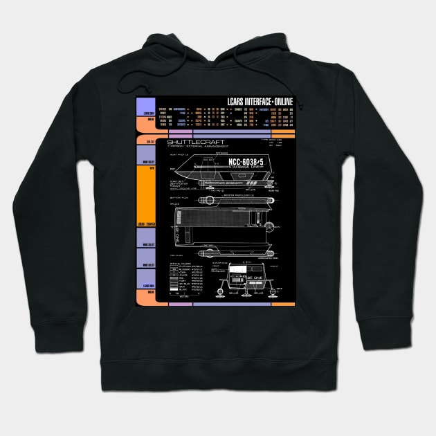 Computer Readout Showing Original Series Shuttle Craft Hoodie by Starbase79